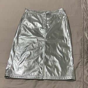 Glamorous Silver Midi Skirt